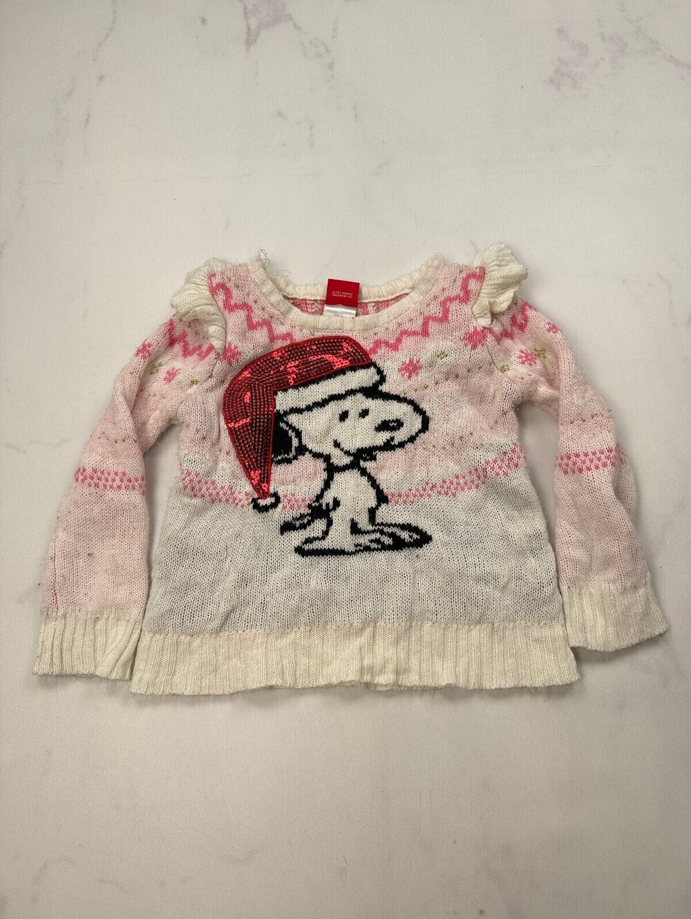 Peanuts Snoopy Cardigan Pink 2010s Graphic - Girls 4T
